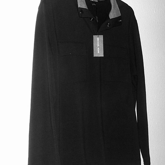 Michael Kors men's Black Shirt Knit Top Sweater L - Picture 2 of 8